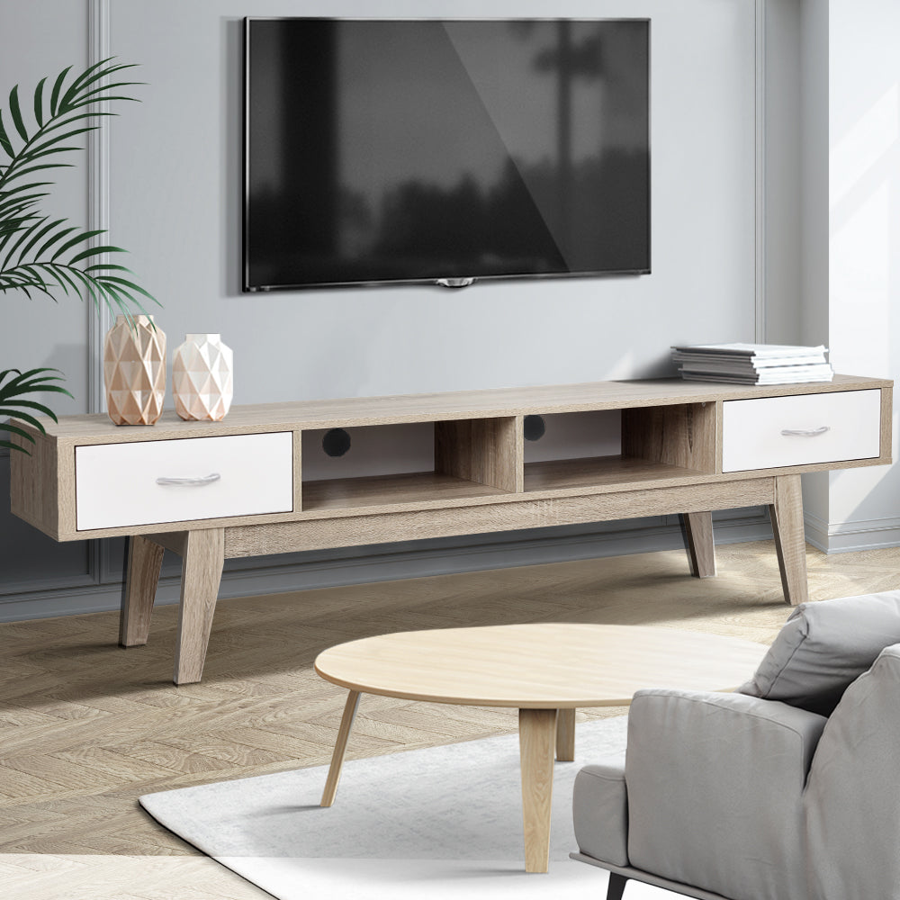 TV Units: Artiss TV Cabinet Entertainment Unit 180cm Oak White Gary