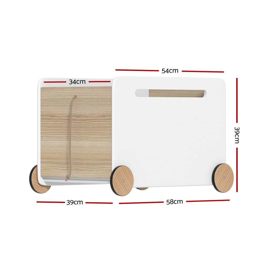Toy Boxes: Keezi Kids Toy Box Container Children Chest Storage Clothes Organiser Wheels