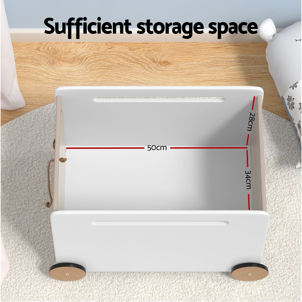 Toy Boxes: Keezi Kids Toy Box Container Children Chest Storage Clothes Organiser Wheels