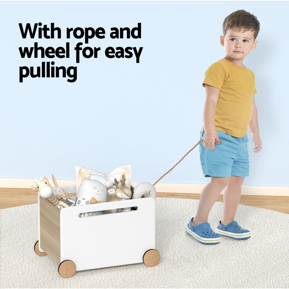 Toy Boxes: Keezi Kids Toy Box Container Children Chest Storage Clothes Organiser Wheels