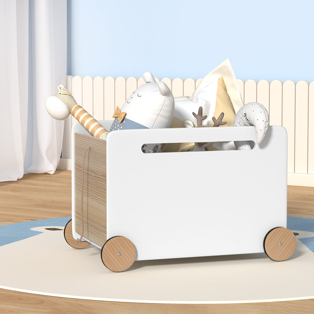 Toy Boxes: Keezi Kids Toy Box Container Children Chest Storage Clothes Organiser Wheels