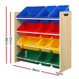Kid's Bookcases & Shelves: Keezi Kids Toy Box 12 Bins Bookshelf Organiser Children Storage Rack