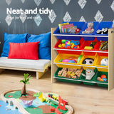 Kid's Bookcases & Shelves: Keezi Kids Toy Box 12 Bins Bookshelf Organiser Children Storage Rack
