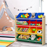 Kid's Bookcases & Shelves: Keezi Kids Toy Box 12 Bins Bookshelf Organiser Children Storage Rack
