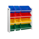 Kid's Bookcases & Shelves: Keezi Kids Toy Box 12 Bins Bookshelf Organiser Children Storage Rack