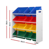 Kid's Bookcases & Shelves: Keezi Kids Toy Box 12 Bins Bookshelf Organiser Children Storage Rack