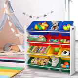Kid's Bookcases & Shelves: Keezi Kids Toy Box 12 Bins Bookshelf Organiser Children Storage Rack