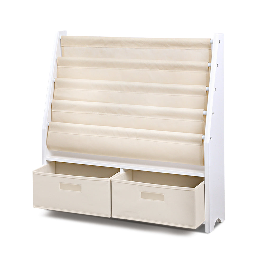 Kid's Bookcases & Shelves: Keezi 4 Tiers Kids Bookshelf Magazine Rack Children Bookcase Organiser Drawer