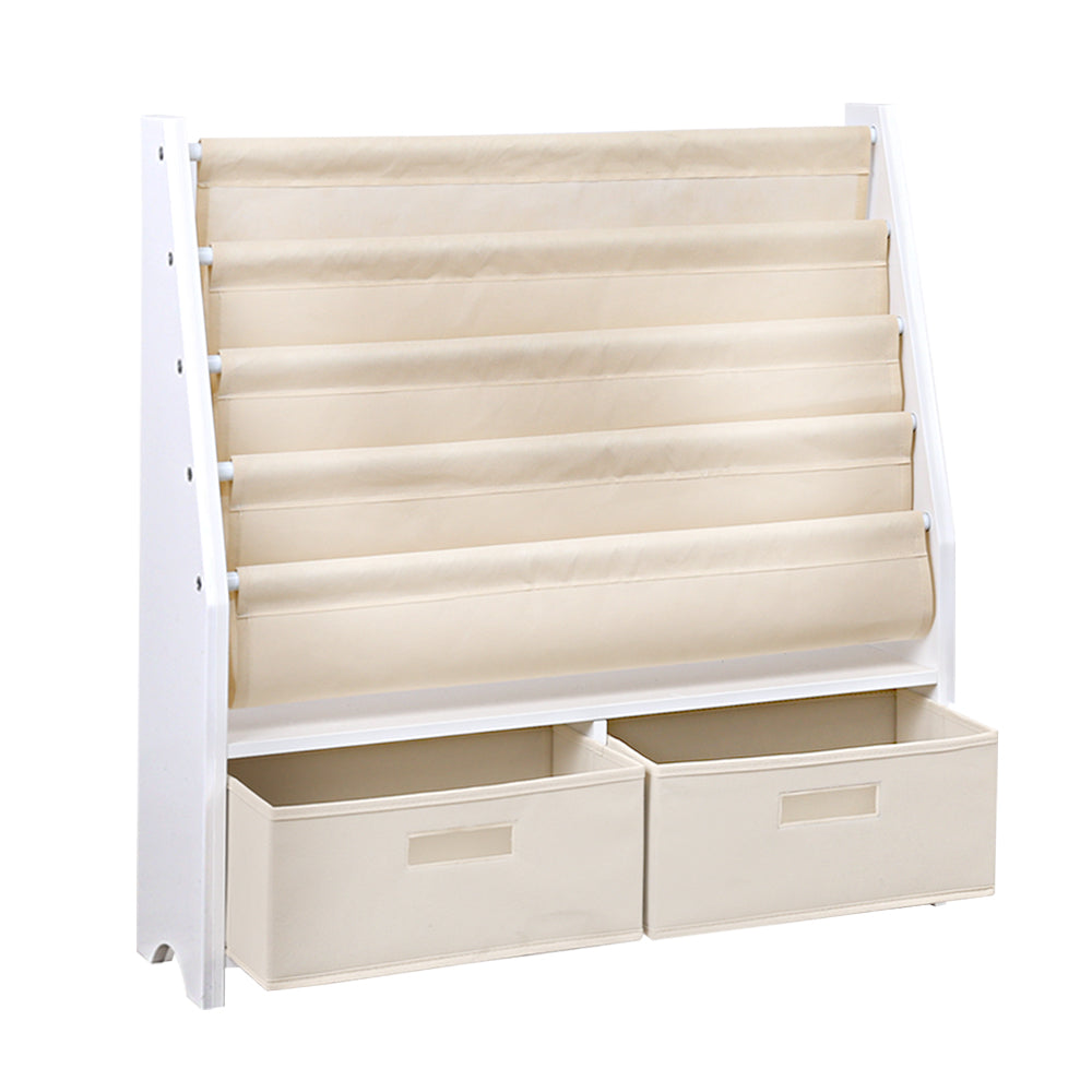 Kid's Bookcases & Shelves: Keezi 4 Tiers Kids Bookshelf Magazine Rack Children Bookcase Organiser Drawer