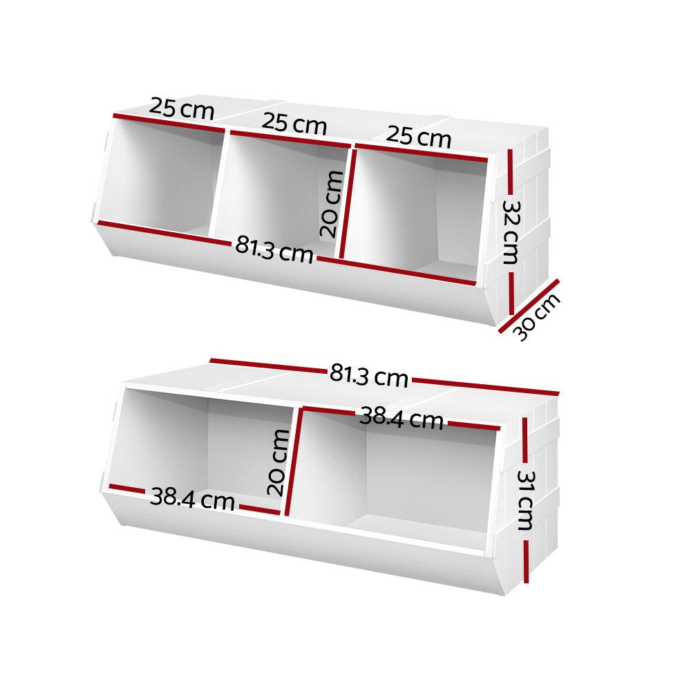 Kid's Bookcases & Shelves: Keezi Kids Toy Box Bookshelf Storage Bookcase Organiser Display Stackable