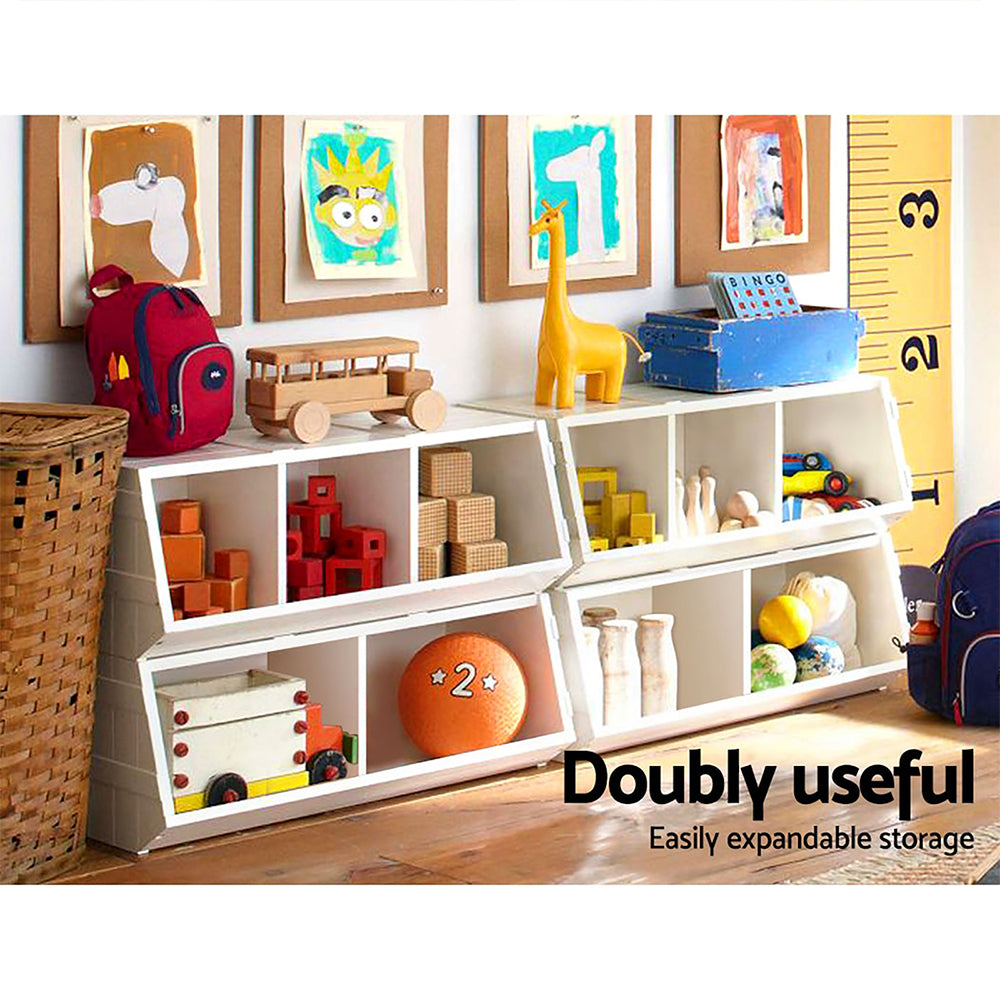 Kid's Bookcases & Shelves: Keezi Kids Toy Box Bookshelf Storage Bookcase Organiser Display Stackable