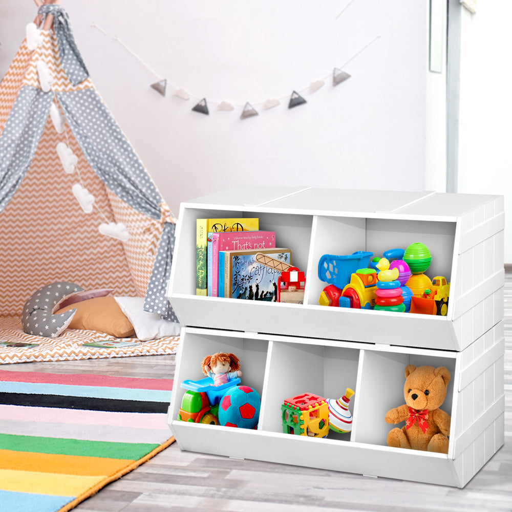 Kid's Bookcases & Shelves: Keezi Kids Toy Box Bookshelf Storage Bookcase Organiser Display Stackable