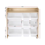 Toy Boxes: Keezi Kids Toy Box 9 Bins Bookshelf Organiser Display Shelf Storage Rack Wooden