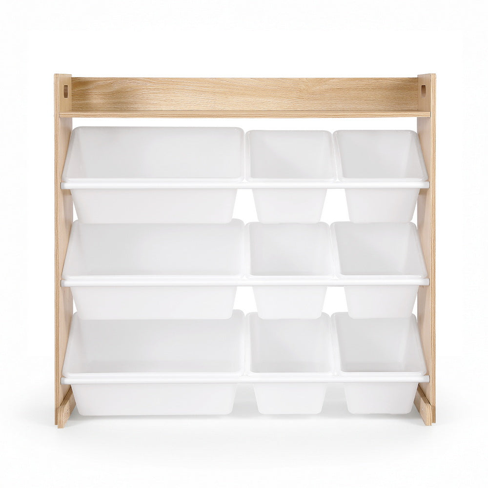Toy Boxes: Keezi Kids Toy Box 9 Bins Bookshelf Organiser Display Shelf Storage Rack Wooden