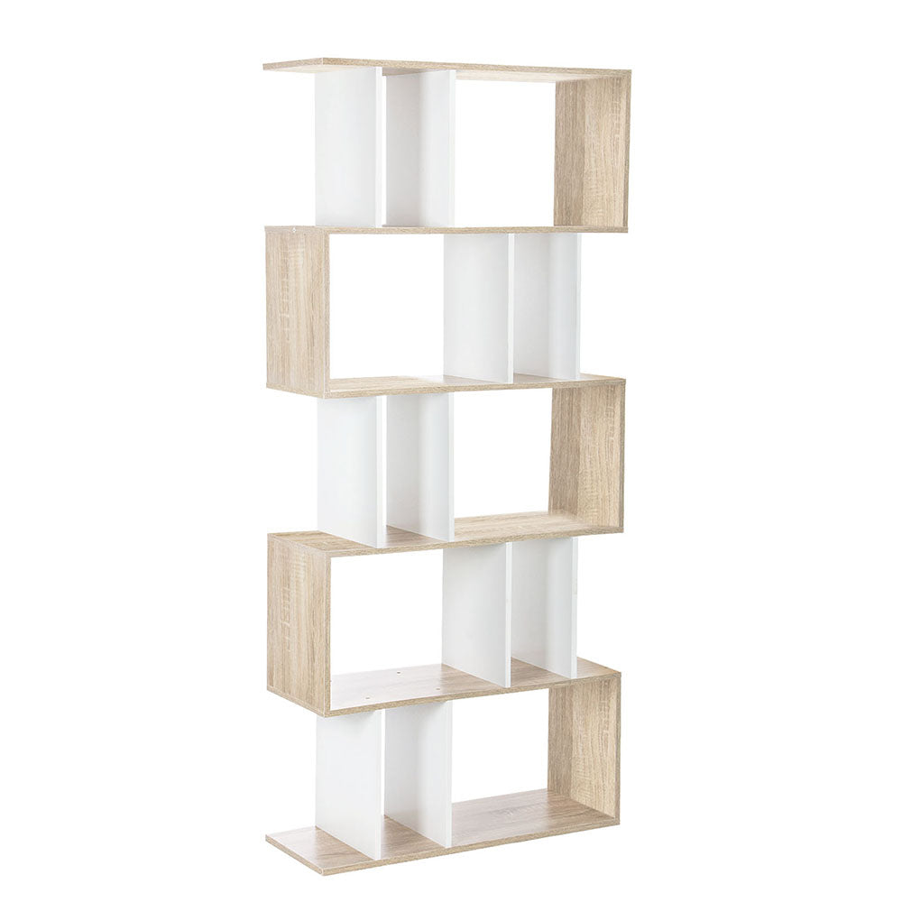 Bookcases & Shelves: Artiss Bookshelf 5 Tiers - RITA White and Oak
