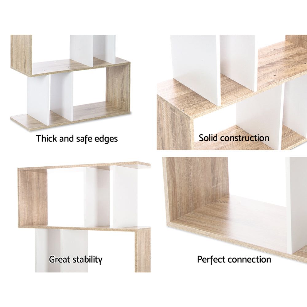 Bookcases & Shelves: Artiss Bookshelf 5 Tiers - RITA White and Oak