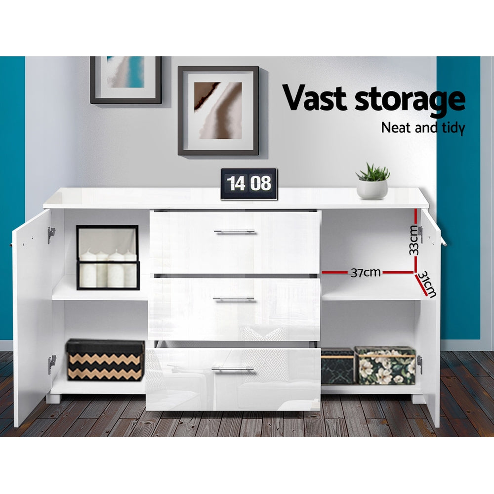 Buffets & Sideboards: Artiss Buffet Sideboard High Gloss - White