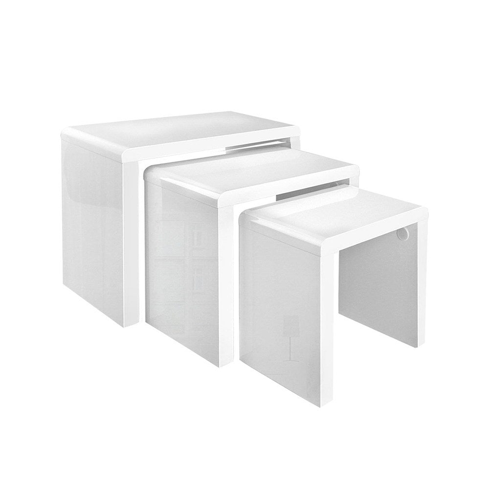 Coffee Tables: Artiss Nesting Coffee Table Set of 3 Glossy White
