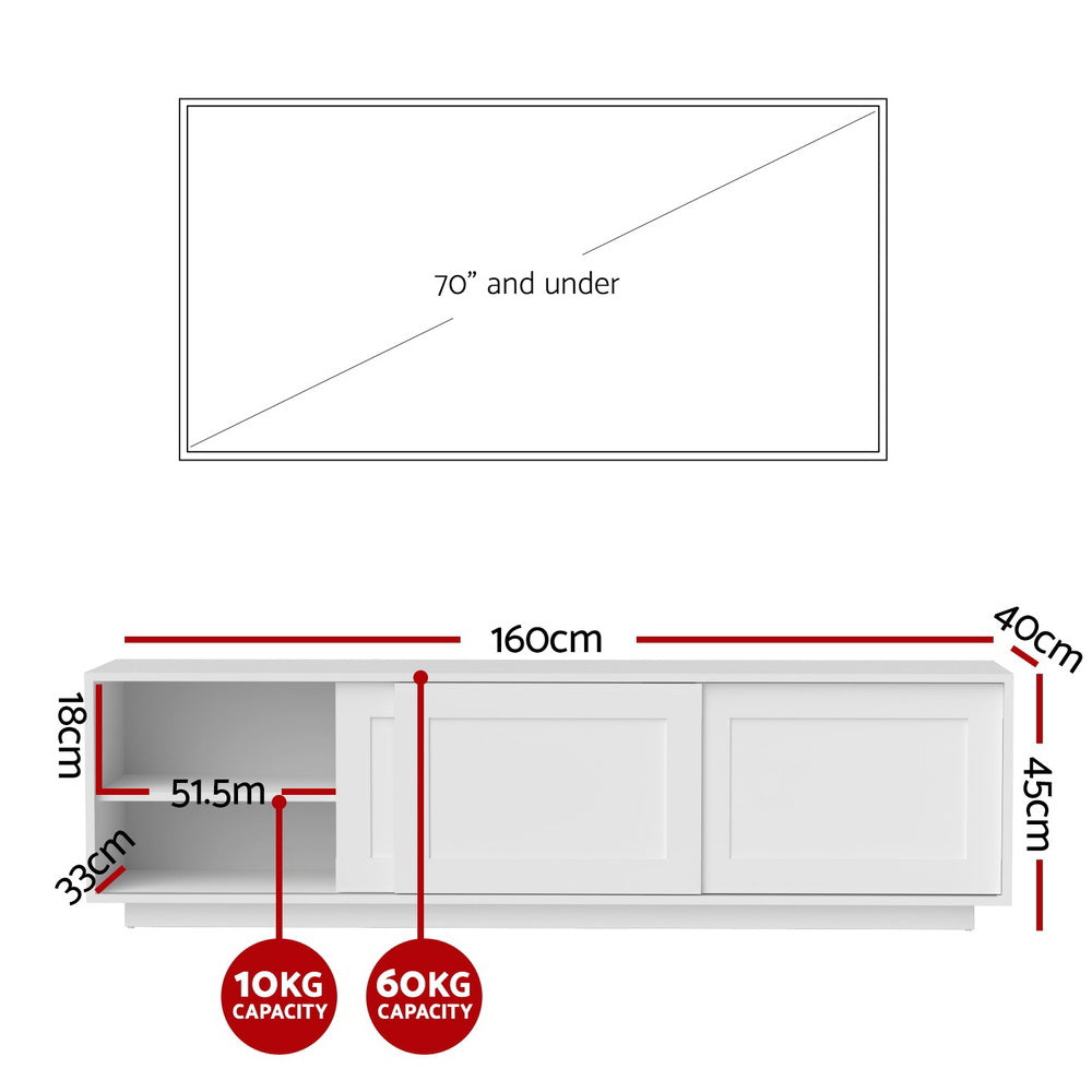 TV Units: Artiss TV Unit Entertainment Unit Storage Cabinet 160cm White