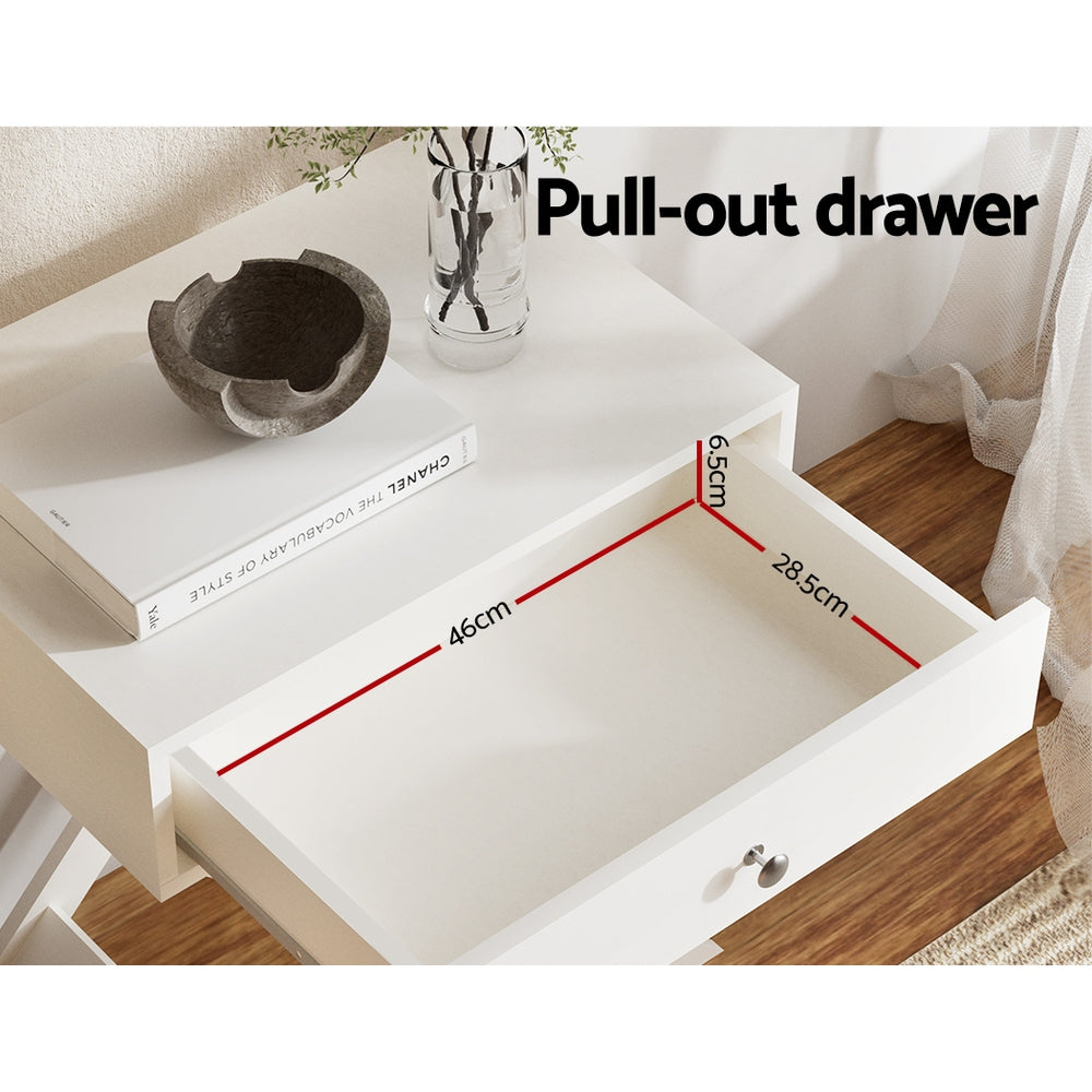 Bedside Tables: Artiss Bedside Table Drawers Side Table Storage Cabinet Nightstand White QARA