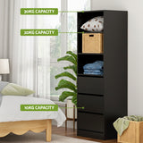 Dressers: Artiss 3 Chest of Drawers Tallboy Cabinet Black