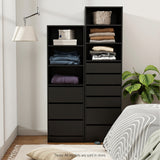 Dressers: Artiss 3 Chest of Drawers Tallboy Cabinet Black