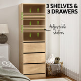 Dressers: Artiss 3 Chest of Drawers Tallboy Cabinet Pine