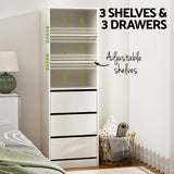 Dressers: Artiss 3 Chest of Drawers Tallboy Cabinet White