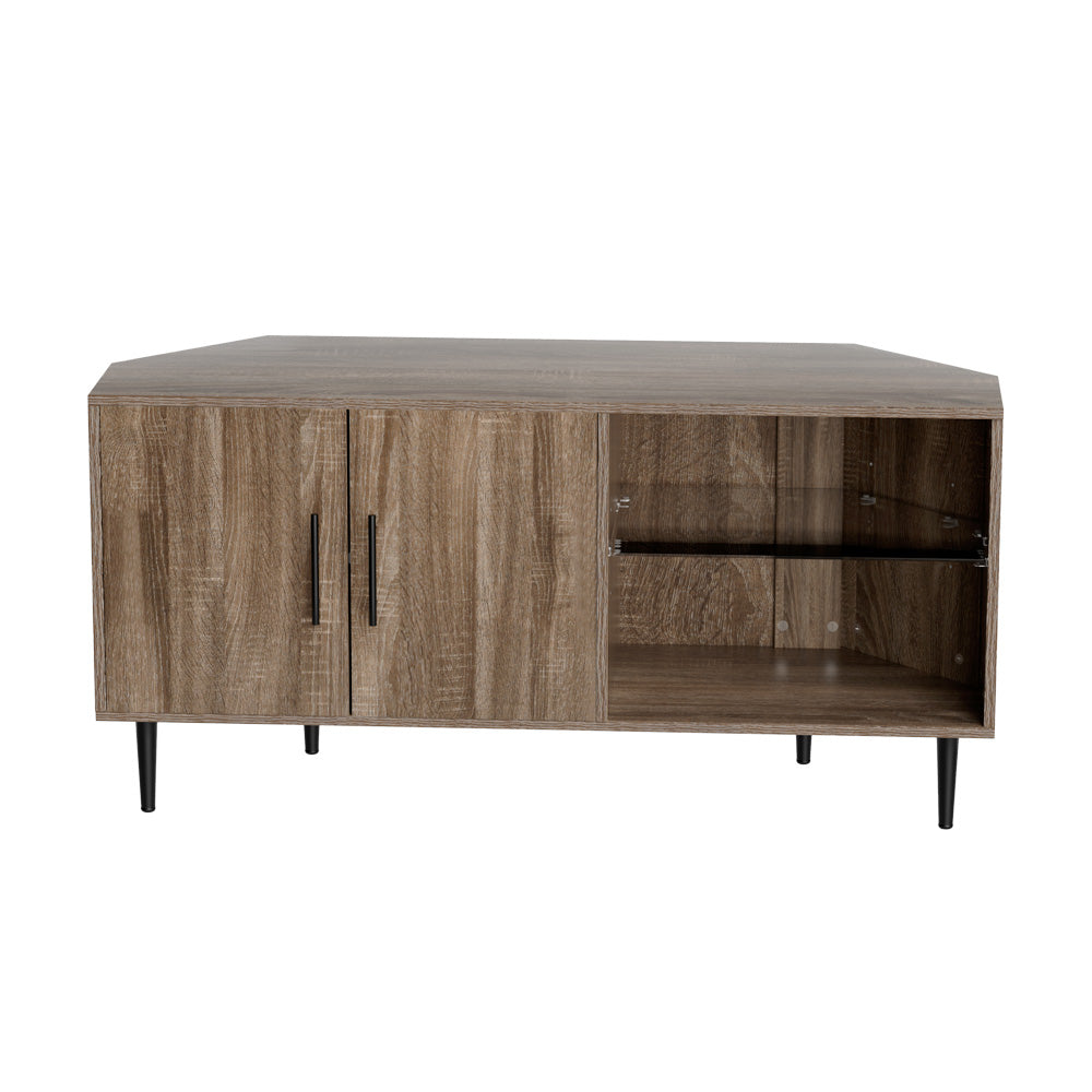 TV Units: Artiss Corner Entertainment Unit Stand TV Cabinet Open Storage Shelf 120CM