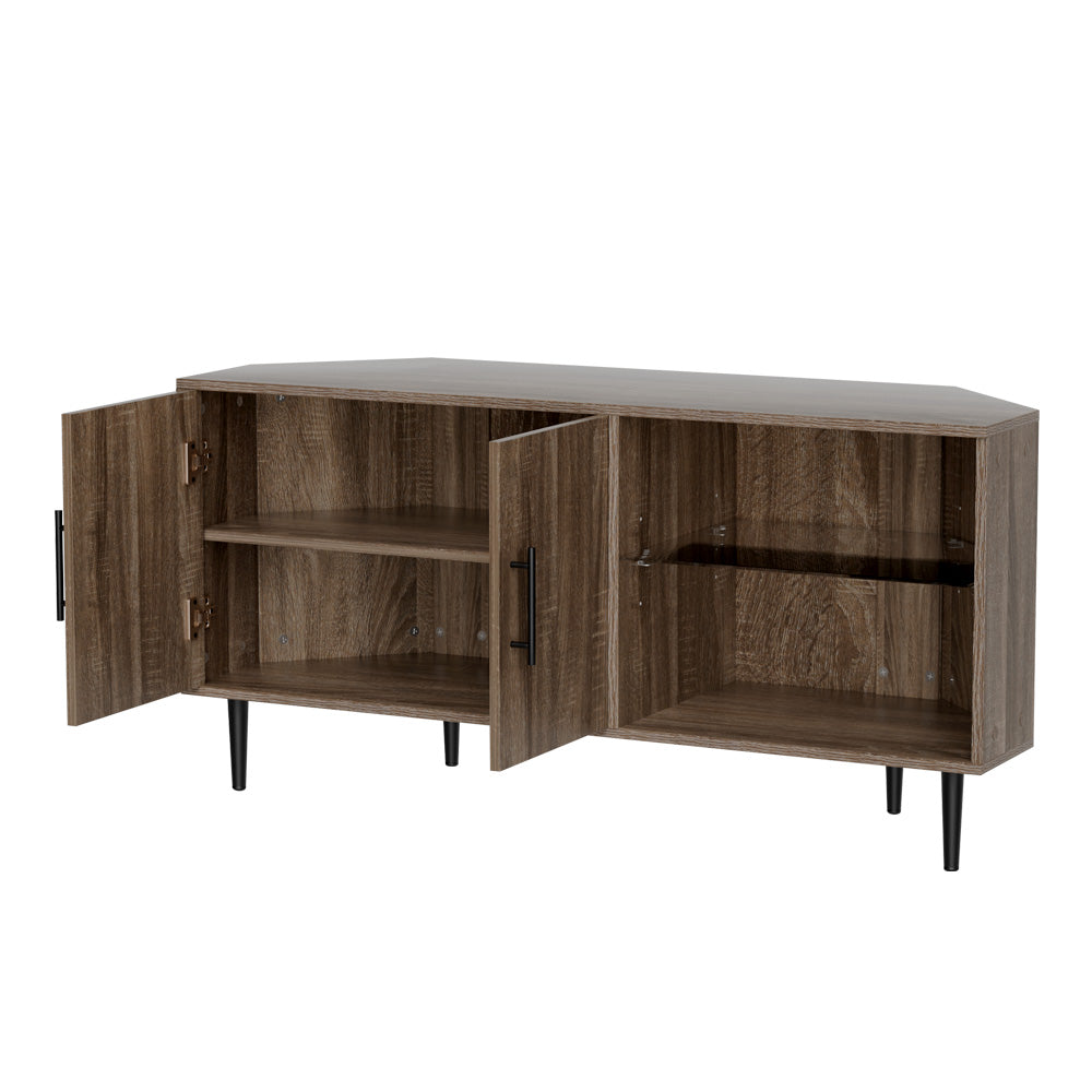TV Units: Artiss Corner Entertainment Unit Stand TV Cabinet Open Storage Shelf 120CM