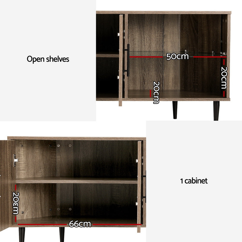 TV Units: Artiss Corner Entertainment Unit Stand TV Cabinet Open Storage Shelf 120CM