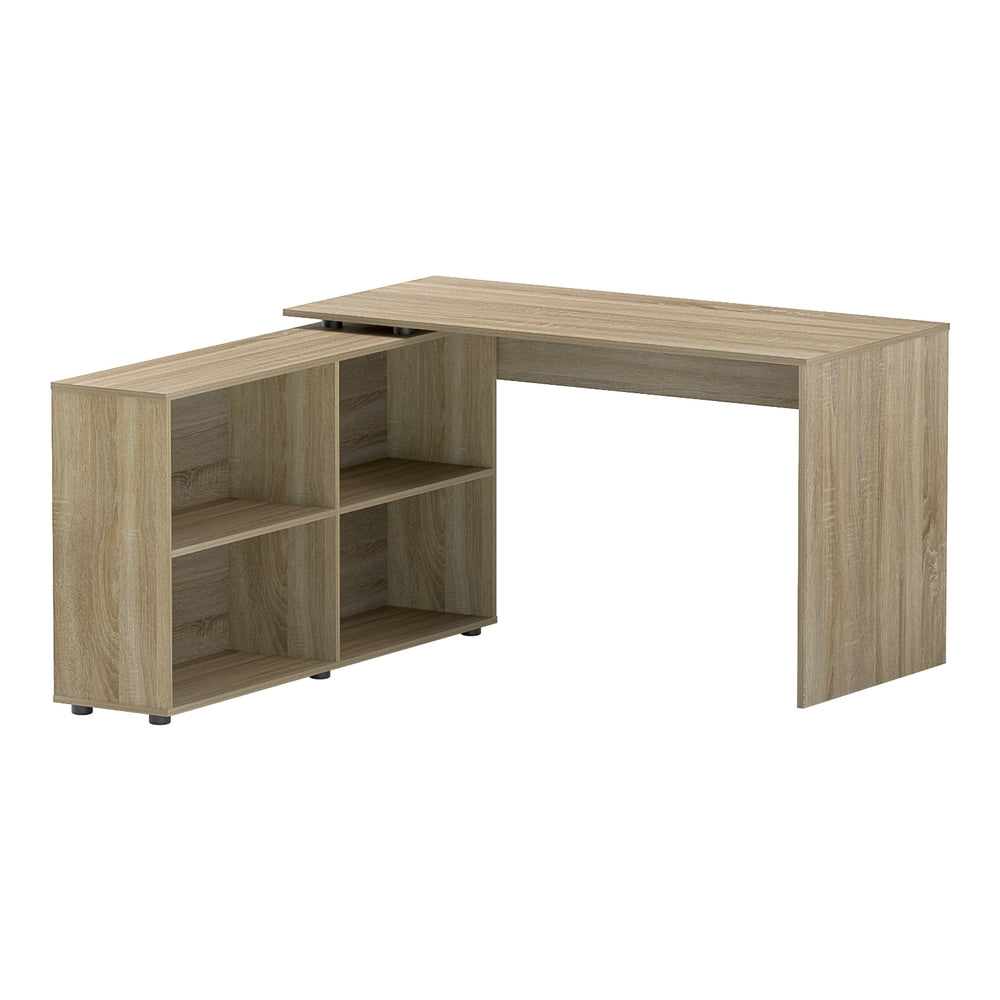 Desks: Artiss Computer Desk Bookshelf Oak 130CM