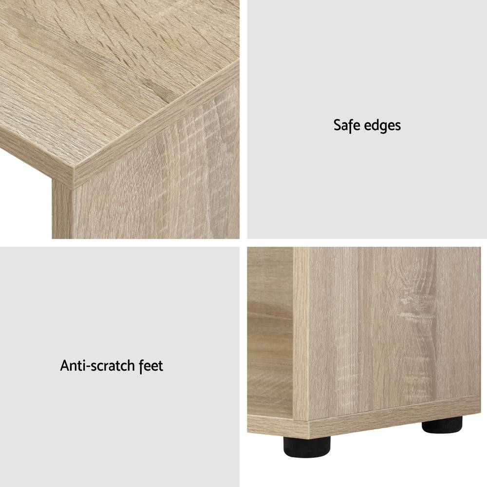 Desks: Artiss Computer Desk Bookshelf Oak 130CM
