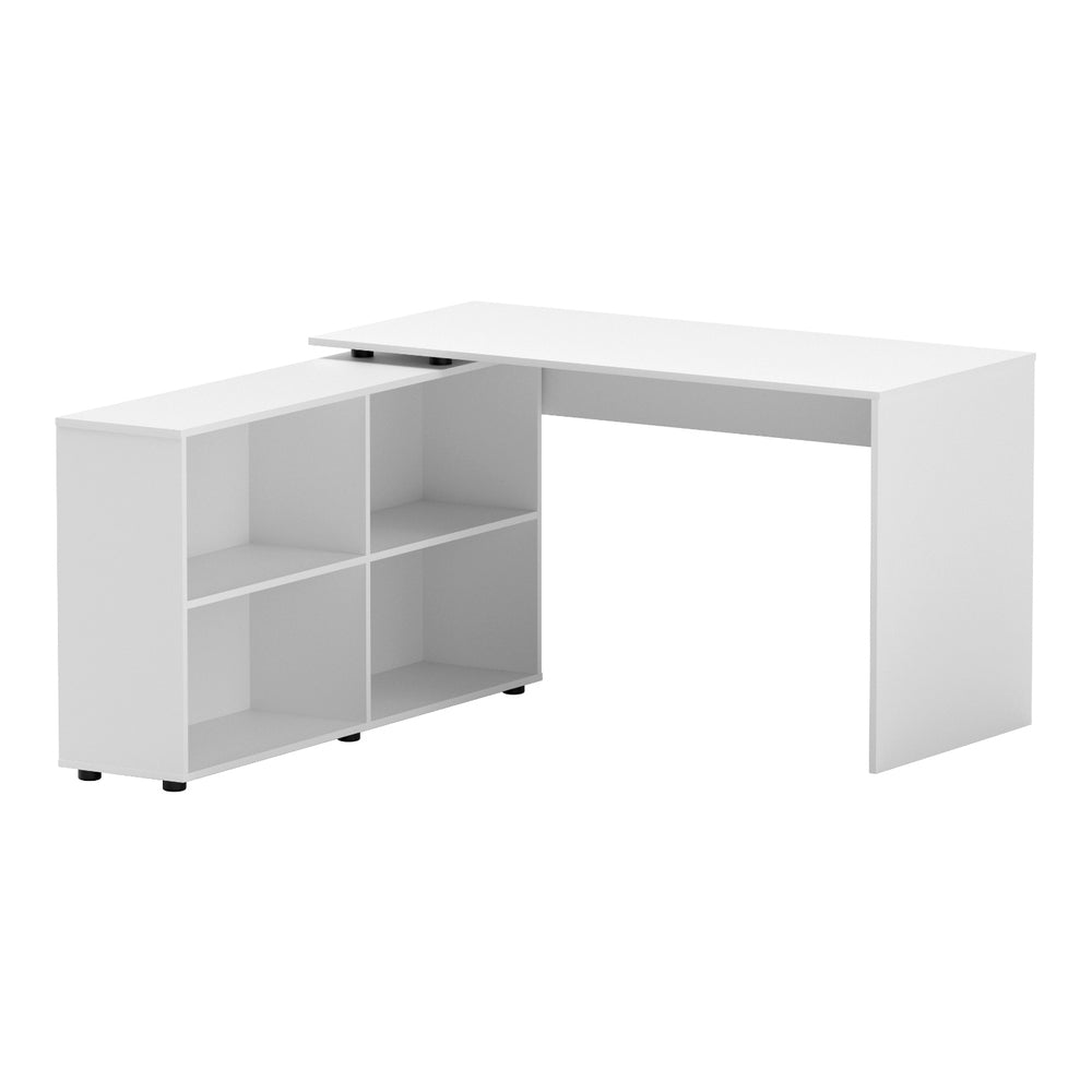 Desks: Artiss Computer Desk Bookshelf White 130CM