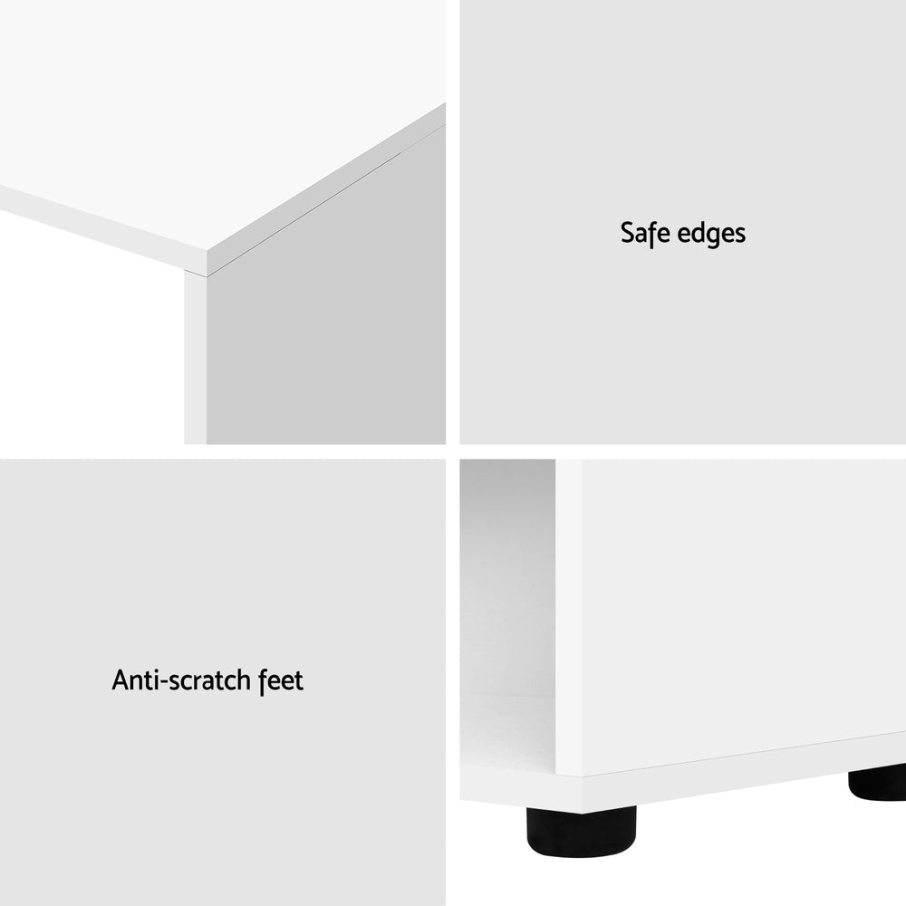 Desks: Artiss Computer Desk Bookshelf White 130CM