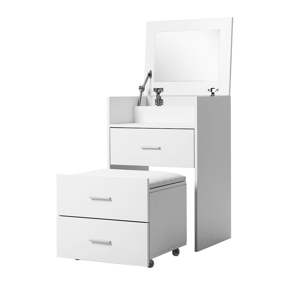 Dressing Vanity & Dressing Tables: Artiss 2-in-1 Dressing Table Stool Set Bedside Table White