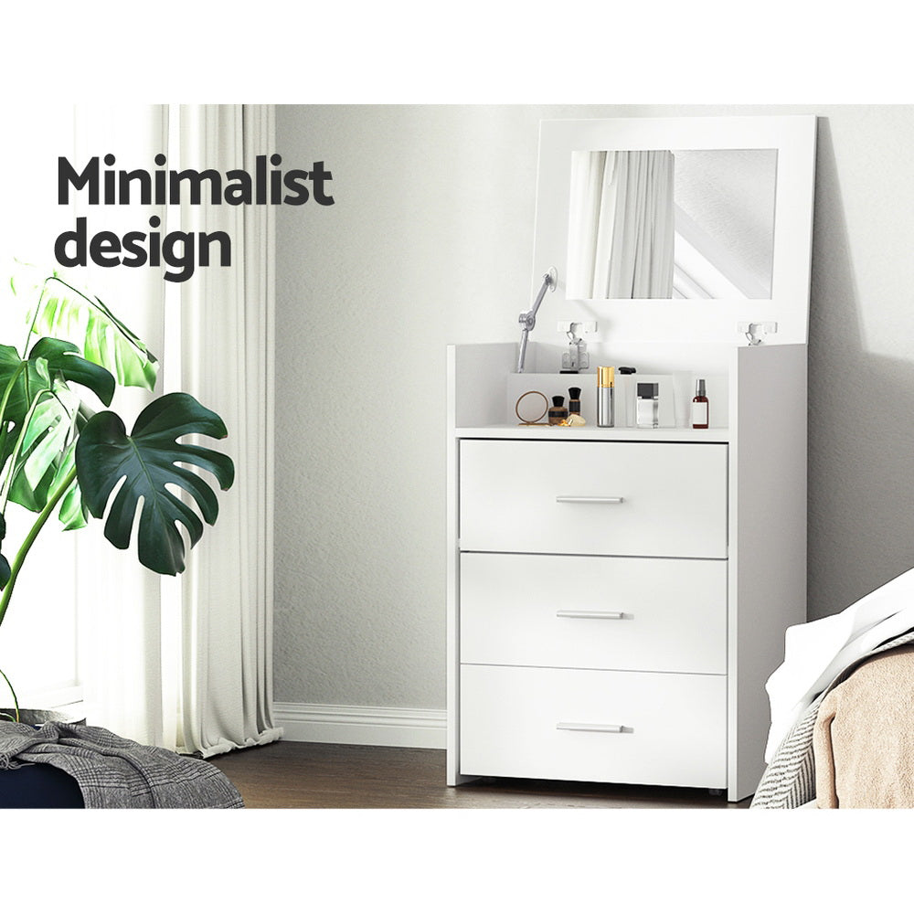 Dressing Vanity & Dressing Tables: Artiss 2-in-1 Dressing Table Stool Set Bedside Table White