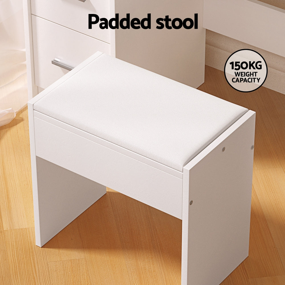 Dressing Vanity & Dressing Tables: Artiss Dressing Table Set Stool 10 Led Bulbs White Dylan