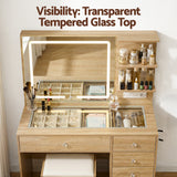 Dressing Vanity & Dressing Tables: Artiss Dressing Table LED Vanity Desk Set Stool Wood