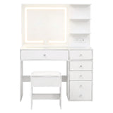 Dressing Vanity & Dressing Tables: Artiss Dressing Table LED Vanity Desk Set Stool White