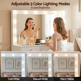 Dressing Vanity & Dressing Tables: Artiss Dressing Table Vanity Desk Set Stool LED Bulbs White