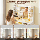 Dressing Vanity & Dressing Tables: Artiss Dressing Table Vanity Desk Set 10 LED Bulbs RGB Light White