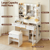 Dressing Vanity & Dressing Tables: Artiss Dressing Table Vanity Desk Set 10 LED Bulbs RGB Light White