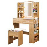 Dressing Vanity & Dressing Tables: Artiss Dressing Table LED Vanity Desk Set Stool Wood