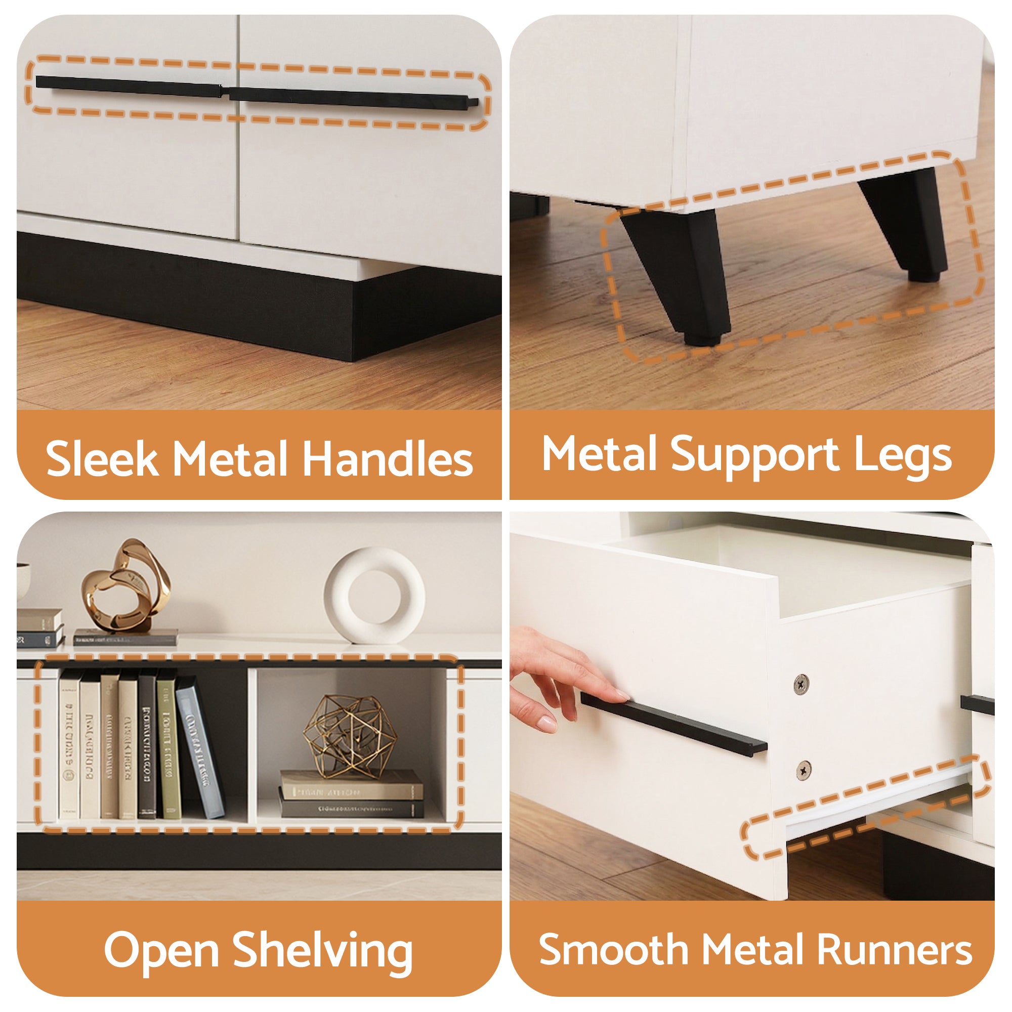 Artiss Extendable TV Cabinet Entertainment Unit Stand White