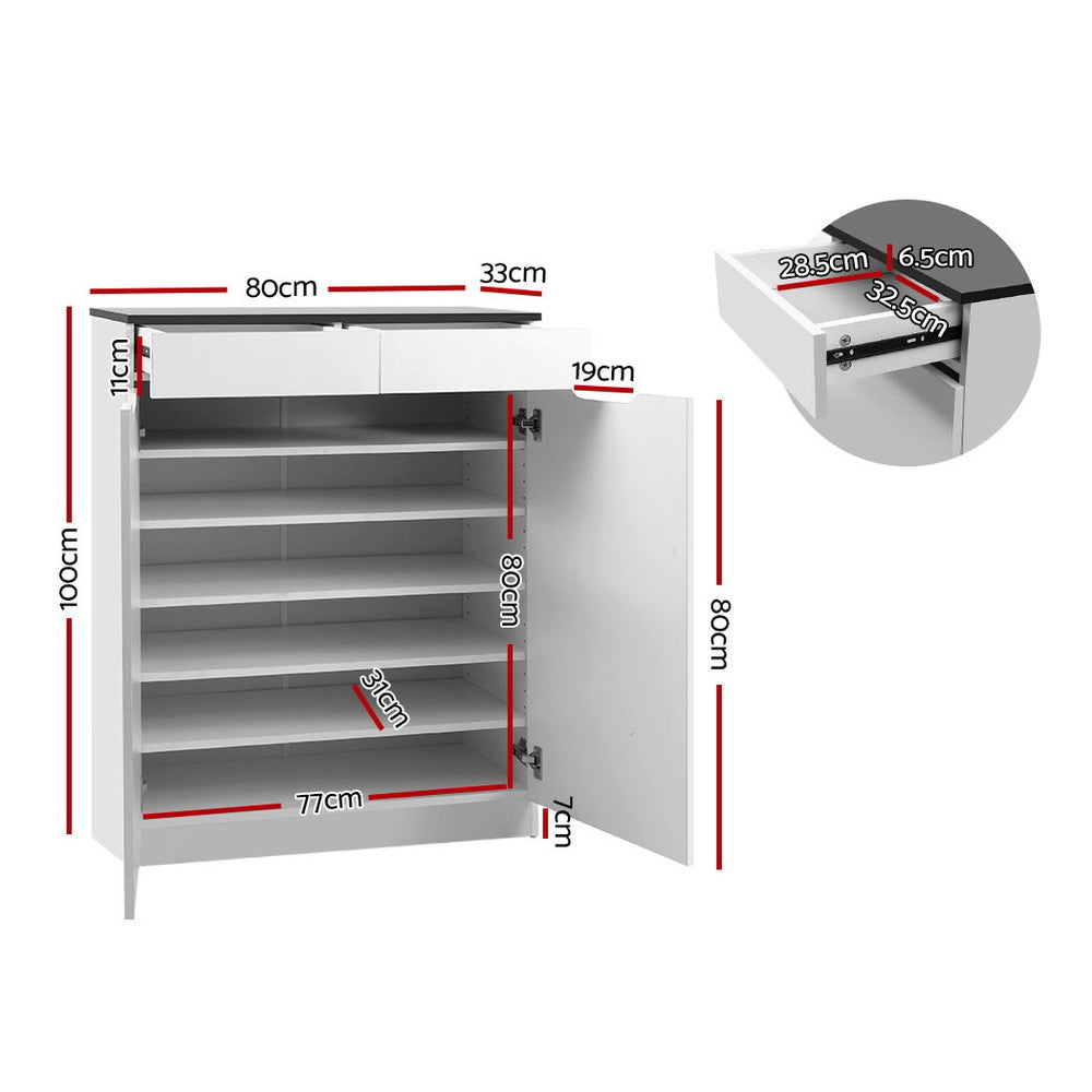 Shoe Storage: Artiss Shoe Rack Cabinet 30 Pairs White Eve