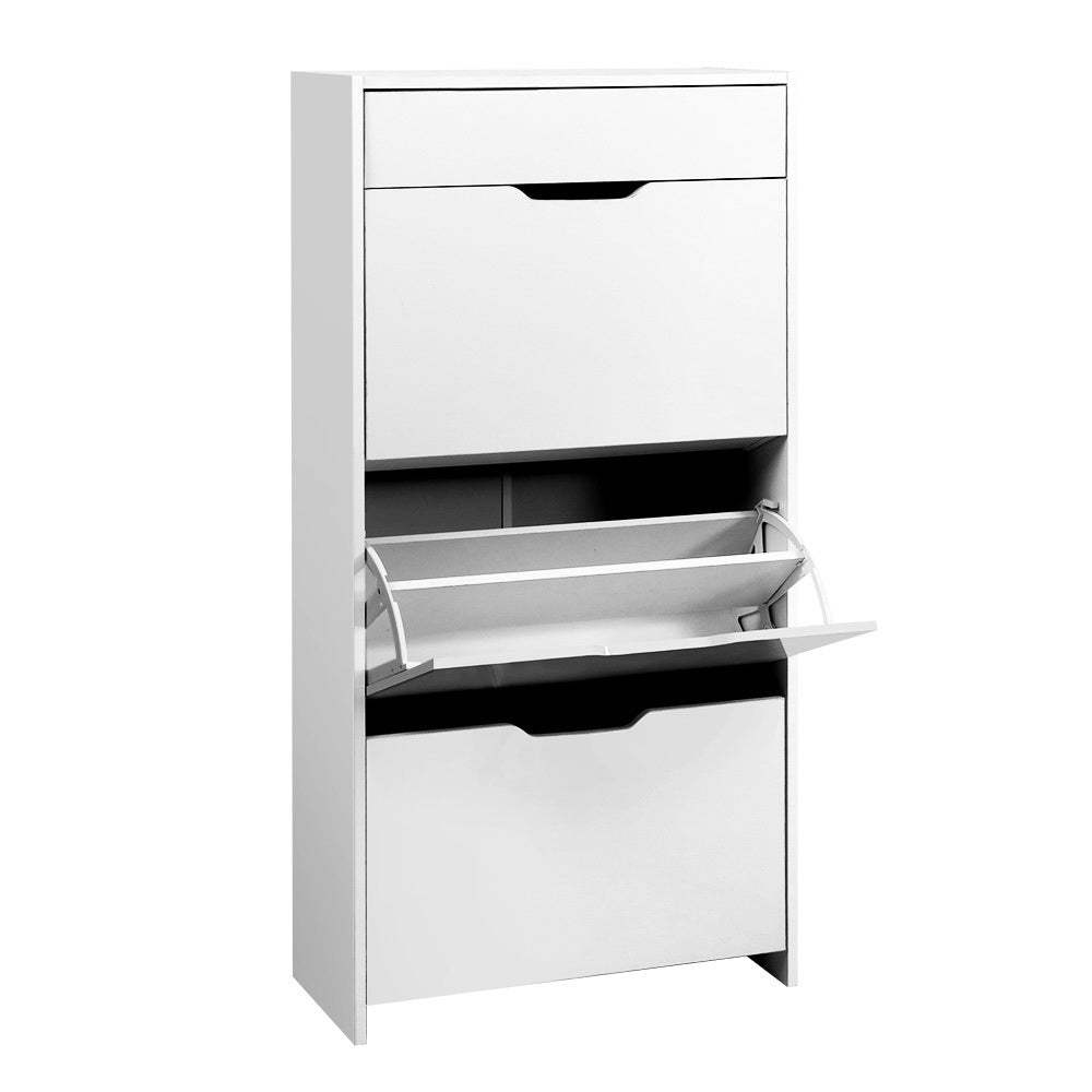 Shoe Storage: Artiss Shoe Rack Cabinet 24 Pairs White Luna