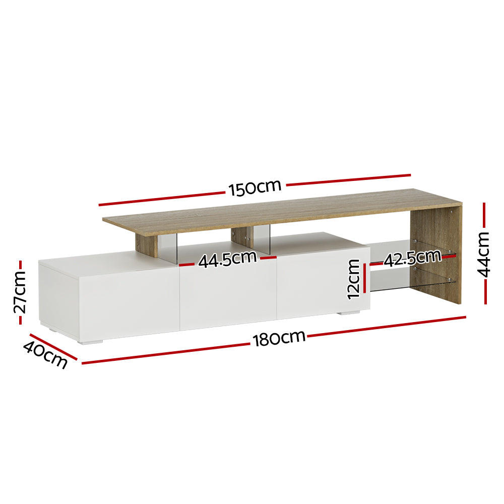 TV Units: Artiss TV Cabinet Entertainment Unit 180cm Wood White James
