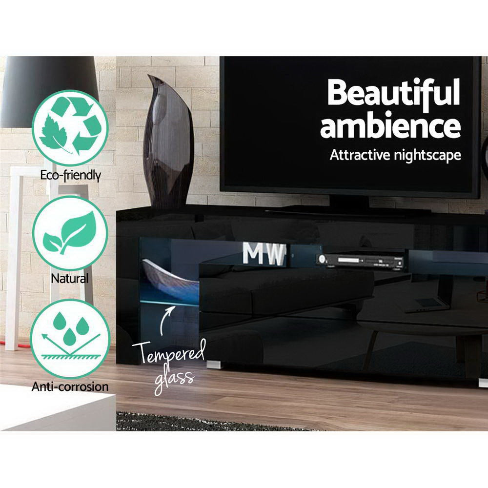 TV Units: Artiss Entertainment Unit TV Cabinet LED 160cm Black Elo