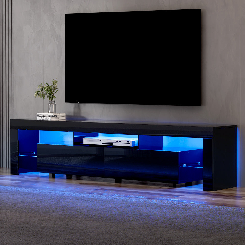 TV Units: Artiss TV Cabinet Entertainment Unit Stand RGB LED Gloss Furniture 200cm Black